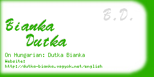 bianka dutka business card